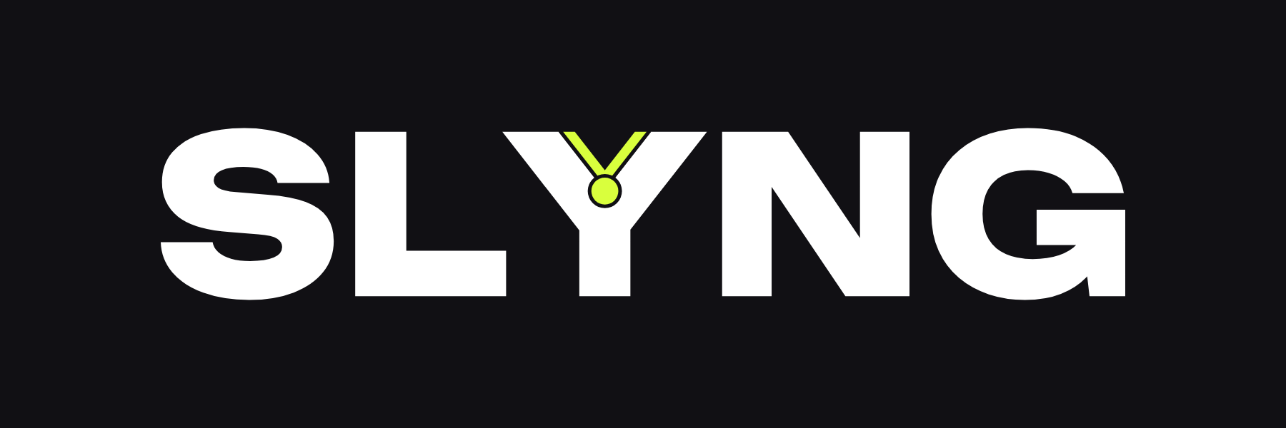 The SLYNG logo in motion, on ink