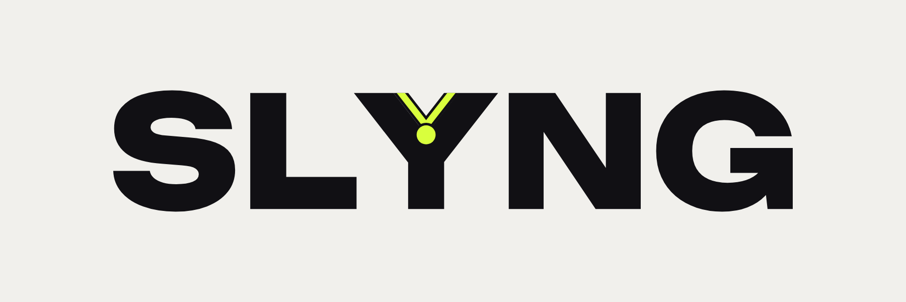 The SLYNG logo in motion, on bone